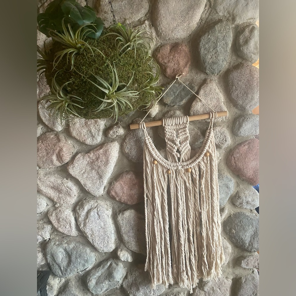 Boho macrame wall hanging 41”x19”